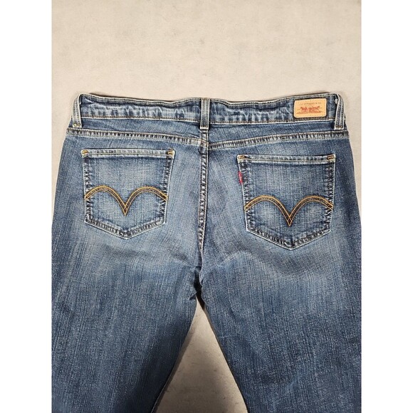 Levi's 524 Jeans Womens 15M Too Superlow Medium Wash Stretch Denim Low Rise - Picture 7 of 9